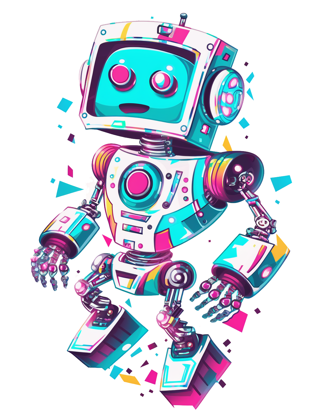 Image of a colorful robot